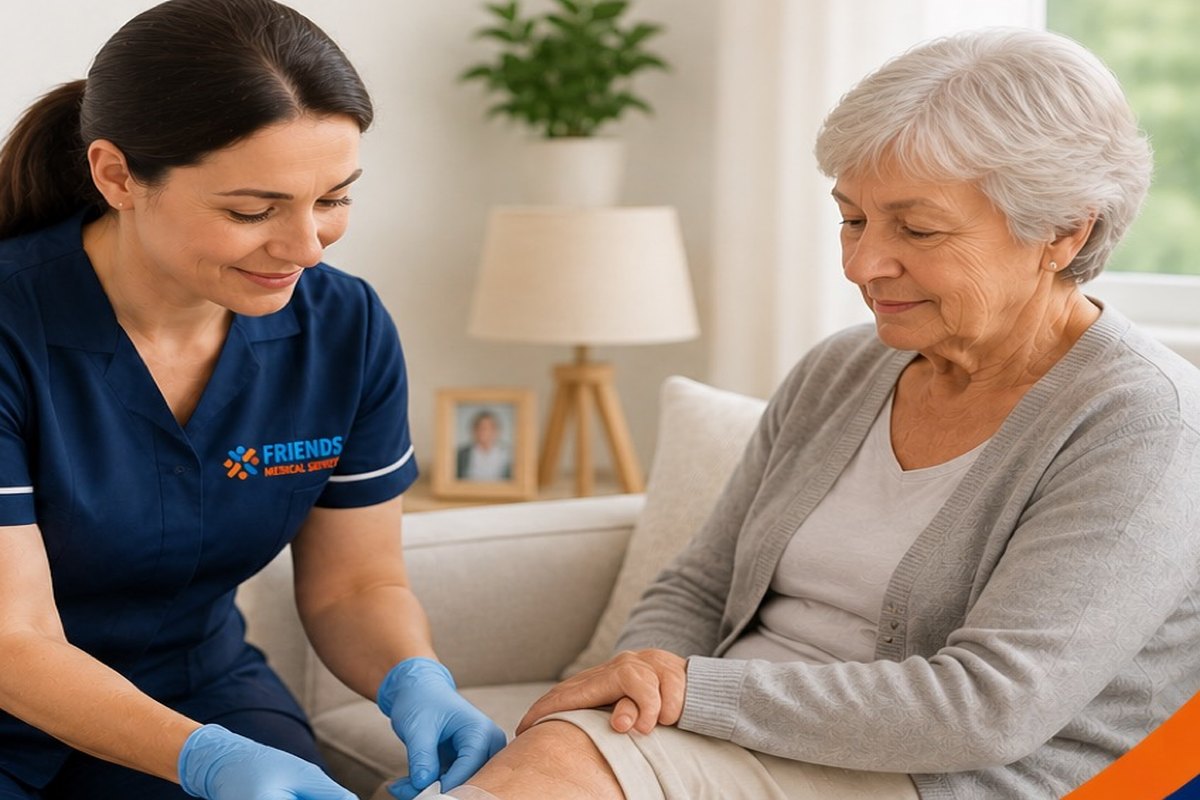 Wound care dressing change at home